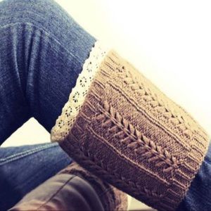 Sweater boot toppers with crochet